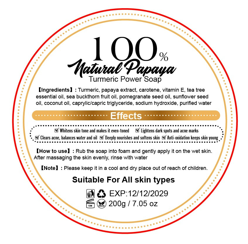 Turmeric & Papaya Soap 2 pack set 

Reveal Your Natural Glow! Acne removal
